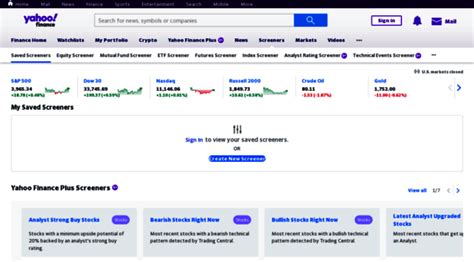 yahoo positions tracker|Yahoo Finance Screeners.